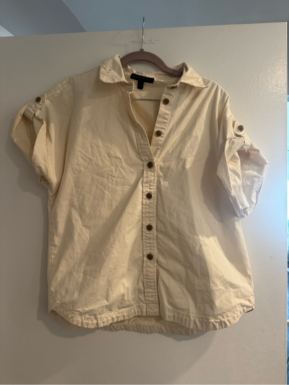 Banana Republic oversized cream button-down shirt (Women’s Size Small):